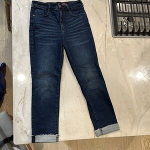 Pilcro Blue Ankle Cropped Jeans Distressed Denim